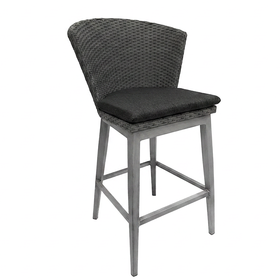 ELLY BAR DARKGREY WICKER W/ CUSHION